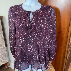 Zac & Rachel Plum Patterned Blouse